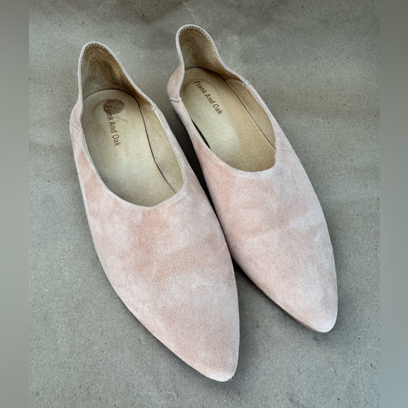 Frank & Oak Shoes - Frank and Oak Blush Pinky Peach Suede Minimalist Flats. Size US7/EU37.5